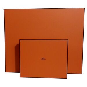 Hermes Orange Storage Gift Box Set 2pc Large Small Good Condition